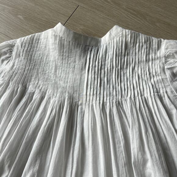 J Crew Lace Trim Pintuck Top In Cotton Voile Womens XS White Flaw - Picture 8 of 10